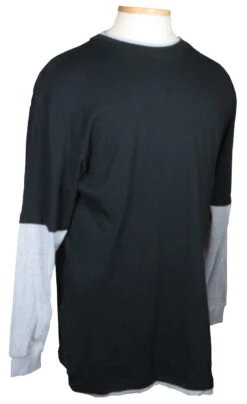 Faux Long Sleeve Tee Shirt 3 Colors 2X, 2XT, 3X -Big&Tall Outlet Black 97263.1480689291