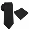 Brand Q Extra Long Solid Black Necktie And Pocket Square Set -Big&Tall Outlet BrandQBlkTiePockSquare 27158.1642017458