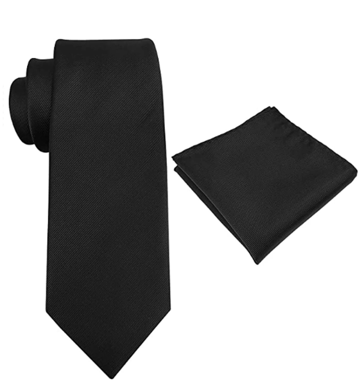 Brand Q Extra Long Solid Black Necktie And Pocket Square Set 3 Brand Q Extra Long Solid Black Necktie And Pocket Square Set