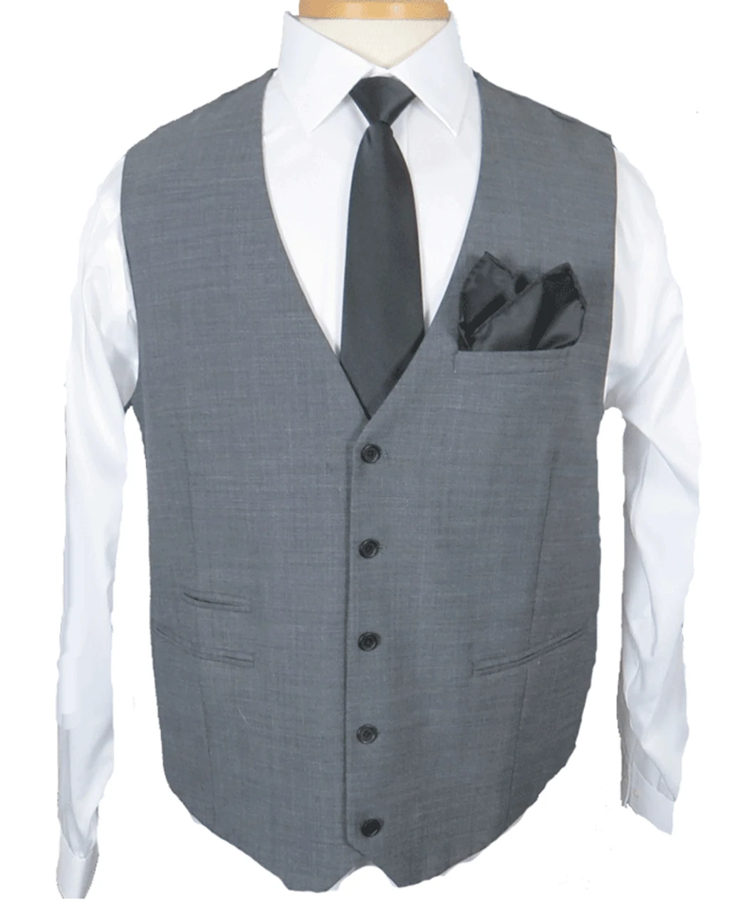 Brand Q Extra Long Solid Black Necktie And Pocket Square Set 4 Brand Q Extra Long Solid Black Necktie And Pocket Square Set - Image 2