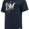 Majestic Brewers Navy Logo Tee 3X 1 Majestic Brewers Navy Logo Tee 3X -Big&Tall Outlet Brewers 1 19927.1534509144