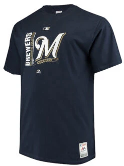 Majestic Brewers Navy Logo Tee 3X