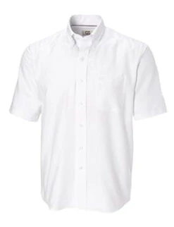 Cutter & Buck Nailshead Short Sleeve White Shirt XLT, 3X, 5X