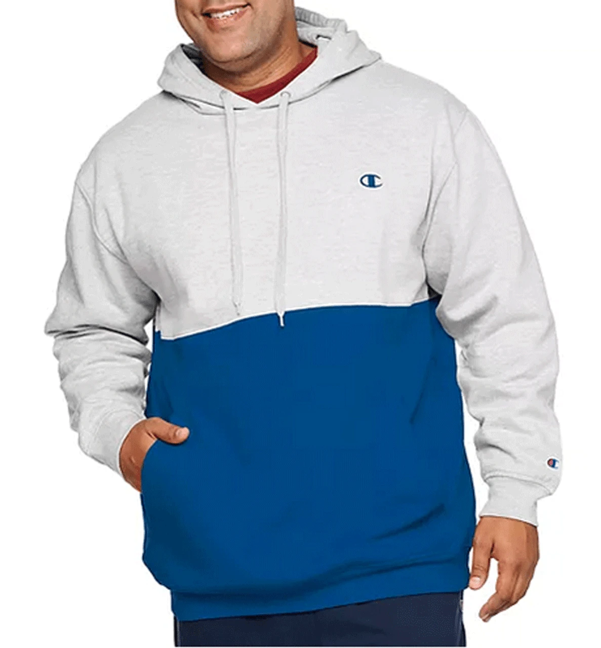 Champion Split Body Colorblock Fleece Hoodie 5 Colors 2X, 4X, 5X, 6X 4 Champion Split Body Colorblock Fleece Hoodie 5 Colors 2X, 4X, 5X, 6X - Image 2