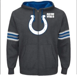 Big&Tall Outlet -Big&Tall Outlet Colts Full Zip Gray Hoodie 22743.1497627047