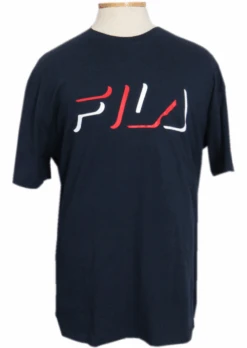 Fila Wordmark Frame Logo Navy Short Sleeve Tee Shirt 2X, 3XT