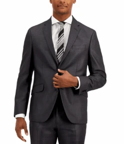 Kenneth Cole Reaction Techni-Cole Gunmetal Gray 2-Piece Suit, 44Lx37"Waist