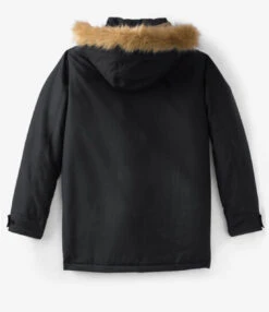 King Size Black Parka With Faux-Fur Trimmed Hood 2XT, 3X 6 King Size Black Parka With Faux-Fur Trimmed Hood 2XT, 3X -Big&Tall Outlet KSFurParkaBack 46839.1578427888