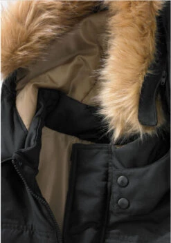 King Size Black Parka With Faux-Fur Trimmed Hood 2XT, 3X 7 King Size Black Parka With Faux-Fur Trimmed Hood 2XT, 3X -Big&Tall Outlet KSFurParkaDetail 62329.1578427900