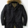 King Size Black Parka With Faux-Fur Trimmed Hood 2XT, 3X -Big&Tall Outlet KSFurParkaFront 67545.1578427884