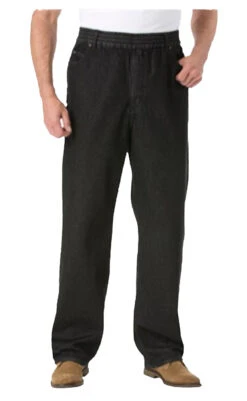 King Size Full Elastic Black Denim Jeans XL, 2X