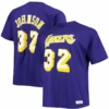 Mitchell & Ness Los Angeles Lakers Magic Johnson Name & Number Tee Shirt 3X, 4X -Big&Tall Outlet LakersMjohnsontee 85723.1698424059