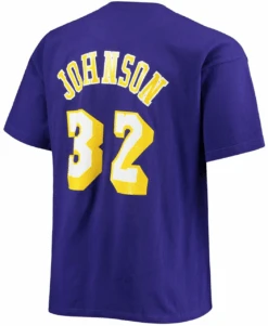 Mitchell & Ness Los Angeles Lakers Magic Johnson Name & Number Tee Shirt 3X, 4X 7 Mitchell & Ness Los Angeles Lakers Magic Johnson Name & Number Tee Shirt 3X, 4X -Big&Tall Outlet Lakersmjohnsonteeback 45799.1698424085