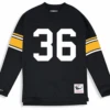 Mitchell & Ness Pittsburgh Steelers Throwback Jerome Bettis Long Sleeve Tee 2XT -Big&Tall Outlet MNBettisLSFront 24533.1698346730