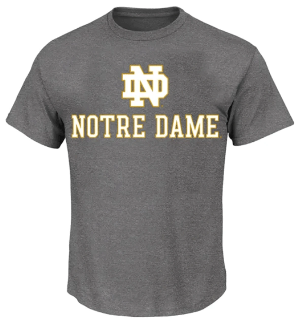 Fanatics Notre Dame Wordmark Heather Charcoal Tee XLT, 2X, 2XT, 3XT, 4X, 4XT, 5X 3 Fanatics Notre Dame Wordmark Heather Charcoal Tee XLT, 2X, 2XT, 3XT, 4X, 4XT, 5X
