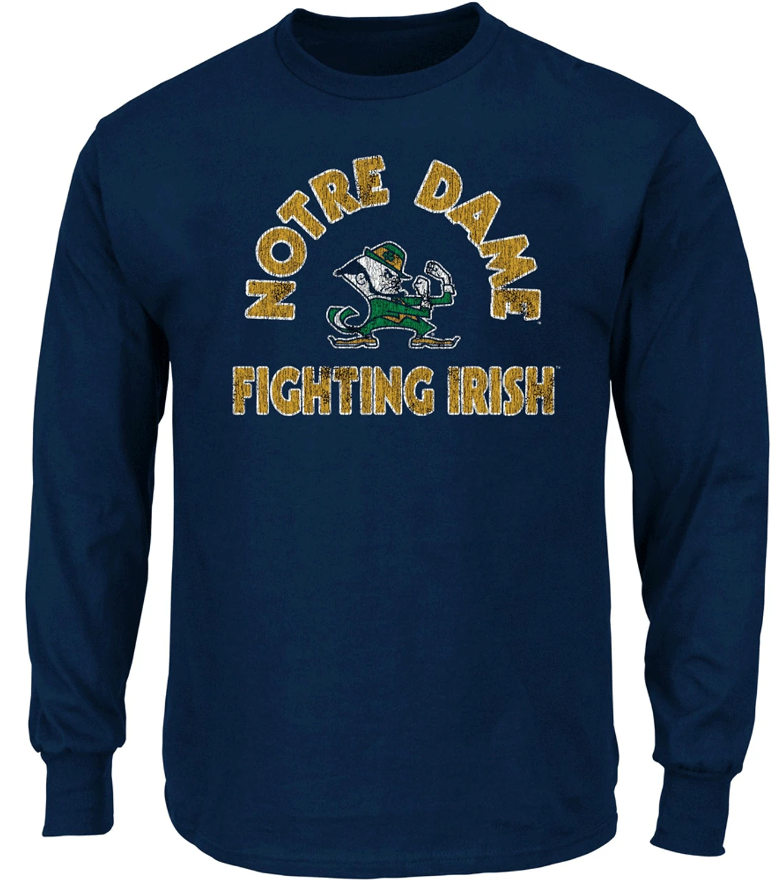 Fanatics Notre Dame Long Sleeve Navy Distressed Logo Tee XLT, 3XT, 4X 3 Fanatics Notre Dame Long Sleeve Navy Distressed Logo Tee XLT, 3XT, 4X