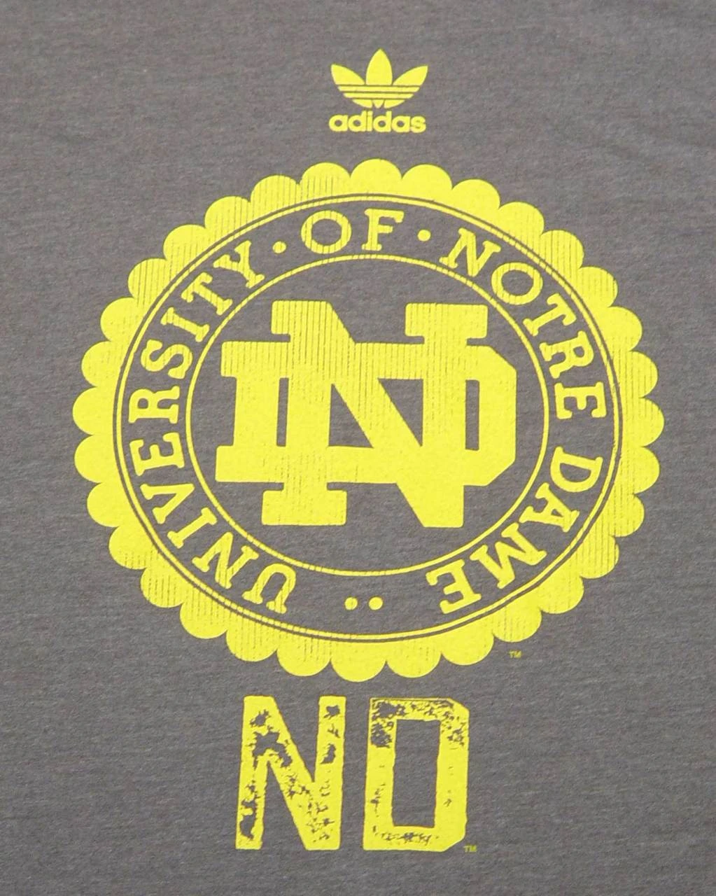 Adidas Notre Dame Seal Print Short Sleeve Tee 2XT 4 Adidas Notre Dame Seal Print Short Sleeve Tee 2XT - Image 2
