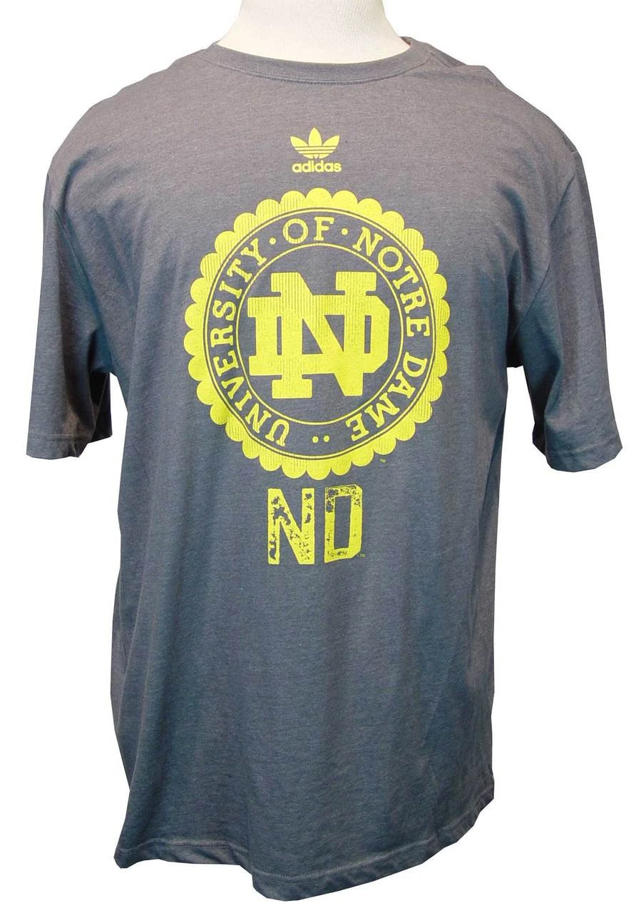 Adidas Notre Dame Seal Print Short Sleeve Tee 2XT 3 Adidas Notre Dame Seal Print Short Sleeve Tee 2XT