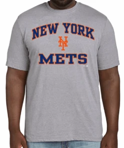 Fanatics MLB New York Mets Heather Gray Short Sleeve Tee Shirt 5XT