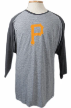Majestic MLB Pittsburgh Pirates 3/4 Sleeve Raglan Tee 4X, 5X