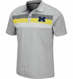 Colosseum Stinson University Of Michigan Heather Gray Polo 2X, 3X, 4X