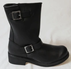 Boulder Creek Black Leather Zip Boots With Buckles 9W -Big&Tall Outlet bcbucklezipboot 09019.1699560118