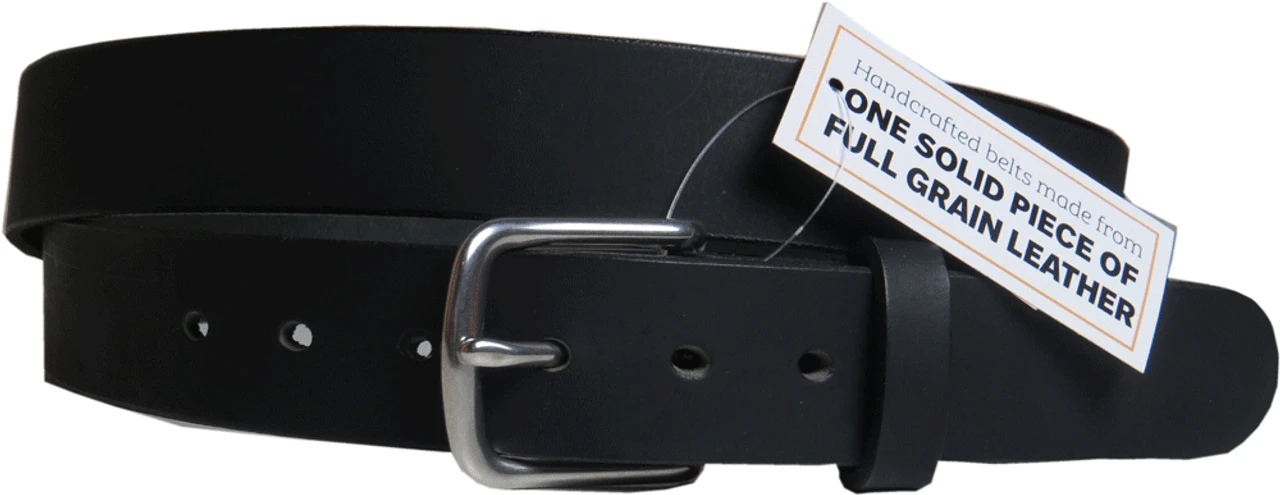 Handcrafted Solid Leather Belt, 1 1/2" Width, Brown Or Black 38, 42, 44, 46, 48, 50, 52, 54, 56, 58, 60 4 Handcrafted Solid Leather Belt, 1 1/2" Width, Brown Or Black 38, 42, 44, 46, 48, 50, 52, 54, 56, 58, 60 - Image 2