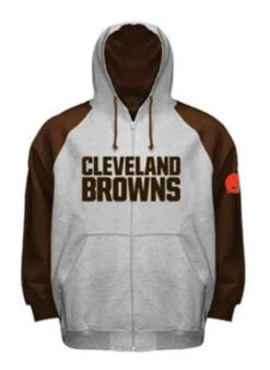 NFL Cleveland Browns Full Zip Raglan Hoodie XLT, 3X