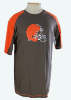 NFL Cleveland Browns Contrasting Shoulder Yoke Tee Shirt, 3X