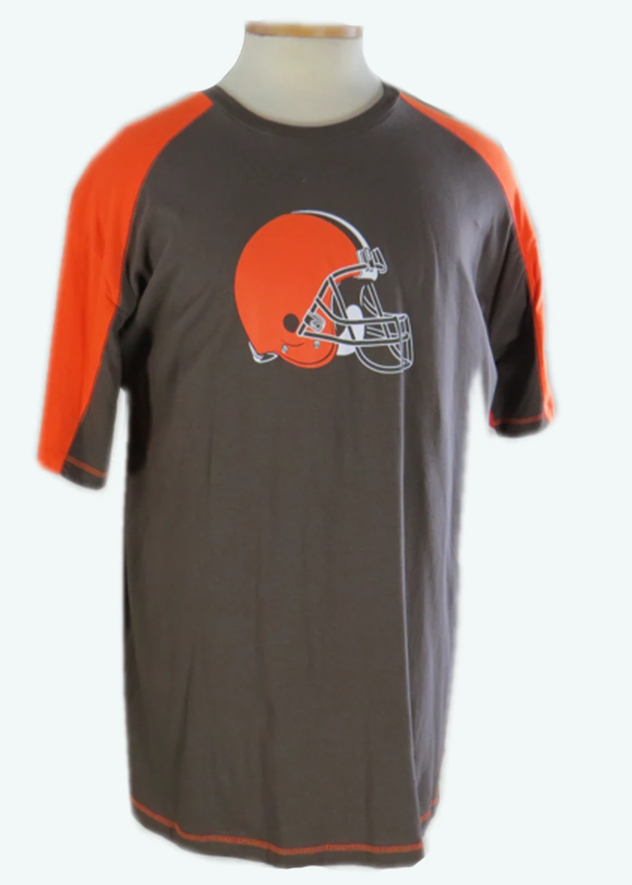 NFL Cleveland Browns Contrasting Shoulder Yoke Tee Shirt, 3X 3 NFL Cleveland Browns Contrasting Shoulder Yoke Tee Shirt, 3X