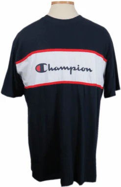Champion Chest Stripe Script Logo Tee 2 Colors LT, XLT, 2X, 2XT, 3X, 3XT