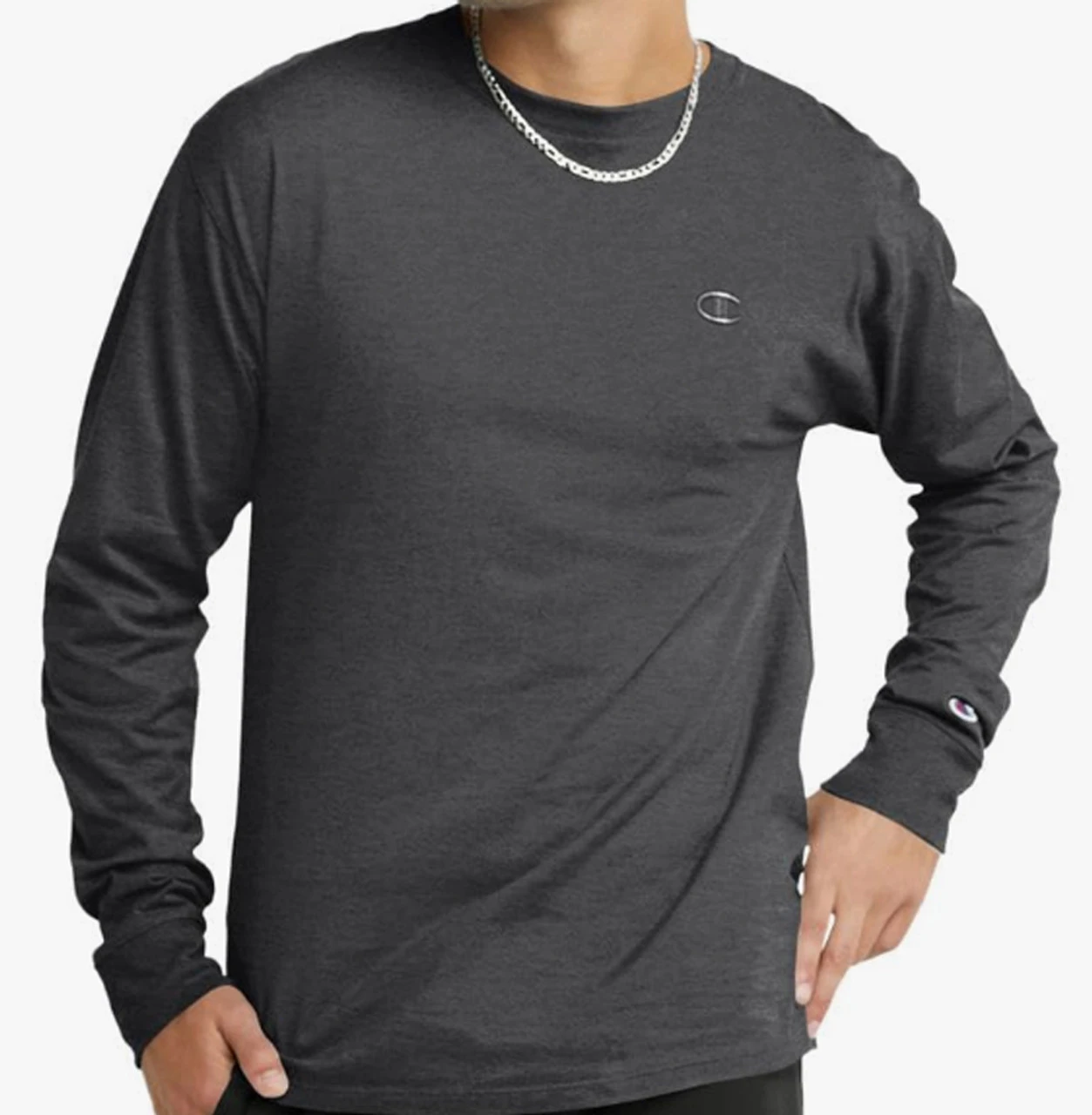 Champion Classic Long Sleeve Tee Shirt 3 Colors 3X, 3XT, 4X, 4XT, 5X 4 Champion Classic Long Sleeve Tee Shirt 3 Colors 3X, 3XT, 4X, 4XT, 5X - Image 2