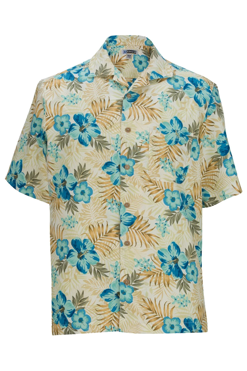 Edwards Hibiscus Multi-Colored Hawaiian Camp Shirt 3 Colors, 6X 4 Edwards Hibiscus Multi-Colored Hawaiian Camp Shirt 3 Colors, 6X - Image 2