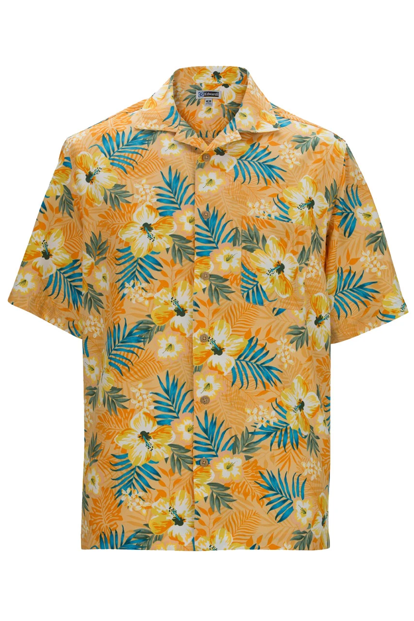 Edwards Hibiscus Multi-Colored Hawaiian Camp Shirt 3 Colors, 6X 3 Edwards Hibiscus Multi-Colored Hawaiian Camp Shirt 3 Colors, 6X