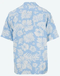 Edwards 2-Color Hibiscus Print Camp Shirt, Sky Blue Or Steel Gray, XL, 2X, 3X, 4X -Big&Tall Outlet eds2clrhibblue2 56705.1755709950