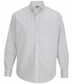 Edwards Poplin Tattersall Print Long Sleeve Sport Shirt 3 Colors 3X, 5X, 6X -Big&Tall Outlet edstatersallbrick 96686.1659469329