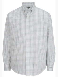 Edwards Poplin Tattersall Print Long Sleeve Sport Shirt 3 Colors 3X, 5X, 6X -Big&Tall Outlet edstattersallkhaki 91949.1659725980