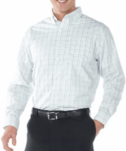 Edwards Poplin Tattersall Print Long Sleeve Sport Shirt 3 Colors 3X, 5X, 6X