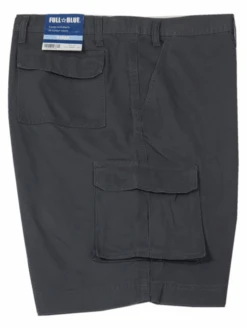 Full Blue Cotton Twill Gray Cargo Shorts 44