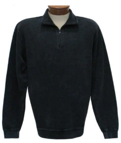 F/X Fusion 1/4 Zip Sandwashed Corded Sweater 5 Colors LT, XLT, 2X, 2XT, 3X, 3XT, 4X, 4XT, 5X -Big&Tall Outlet fusionswtrblack 14011.1582824440