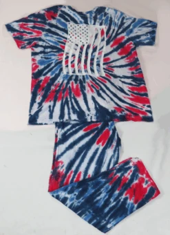 King Size 2 Piece Red, White And Blue Tie Dye Lounge Set LT, XLT