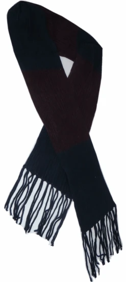 Knit Colorblock Chenille Scarf 2 Colors, One Size -Big&Tall Outlet maroonblkscrf 98635.1700680353