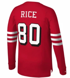Mitchell & Ness San Francisco 49ers Jerry Rice Scarlet Retired Player Name & Number Long Sleeve Tee XLT, 2X -Big&Tall Outlet mnjricelsteeback 29662.1664376440