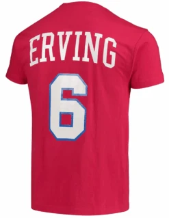 Mitchell & Ness Philadelphia 76'ers Julius Erving Name And Number Tee Shirt, 3X, 4X -Big&Tall Outlet mnsixerservingteeback 90876.1698425984