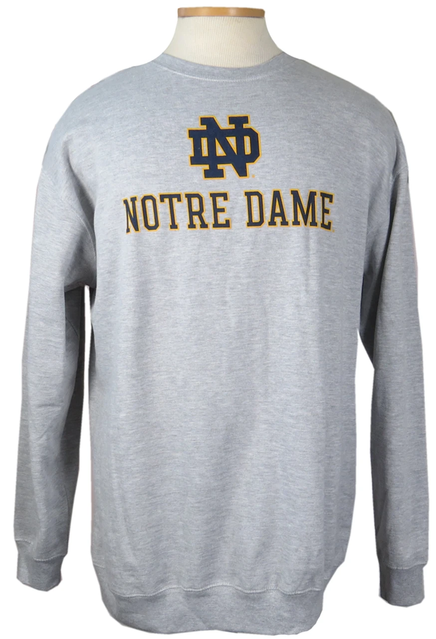 Fanatics Notre Dame Heather Gray Crew Neck Sweatshirt XLT, 2XT 3 Fanatics Notre Dame Heather Gray Crew Neck Sweatshirt XLT, 2XT