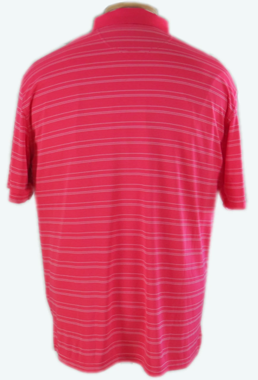 Reebok Golf Play Dry Moisture Wicking Pink Striped Polo Shirt, 2X 4 Reebok Golf Play Dry Moisture Wicking Pink Striped Polo Shirt, 2X - Image 2