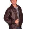 Scully Zip Front Lamb Leather Jacket, Brown 5X -Big&Tall Outlet scully brown 52391.1552330012