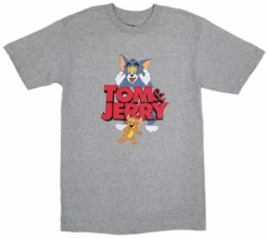 Tom & Jerry Heather Gray Short Sleeve Printed Tee Shirt 2XT