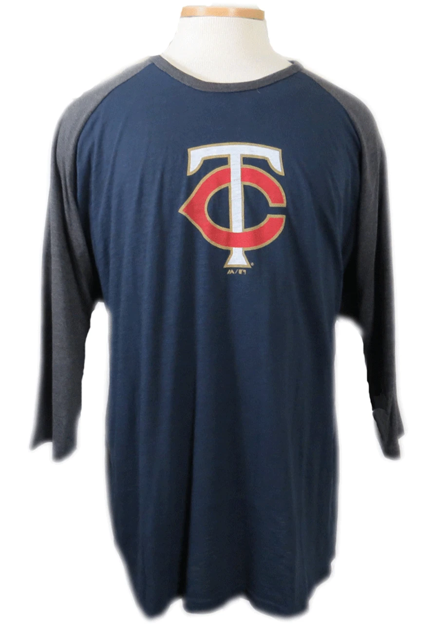 Majestic MLB Minnesota Twins 3/4 Sleeve Raglan Tee 5X, 6X 3 Majestic MLB Minnesota Twins 3/4 Sleeve Raglan Tee 5X, 6X