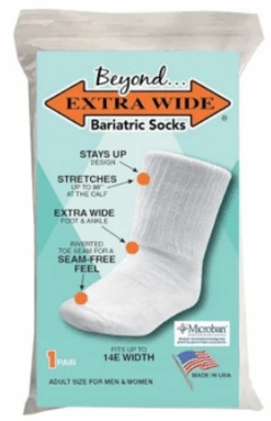 Beyond Extra Wide Bariatric Socks For Extreme Lymphedema -Big&Tall Outlet whitebarsocks 14870.1736438068
